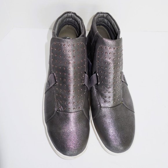 Mootsies Tootsies "Mavis" Pewter Slip-On High Top Sneakers Size 8.5 - Picture 4 of 5
